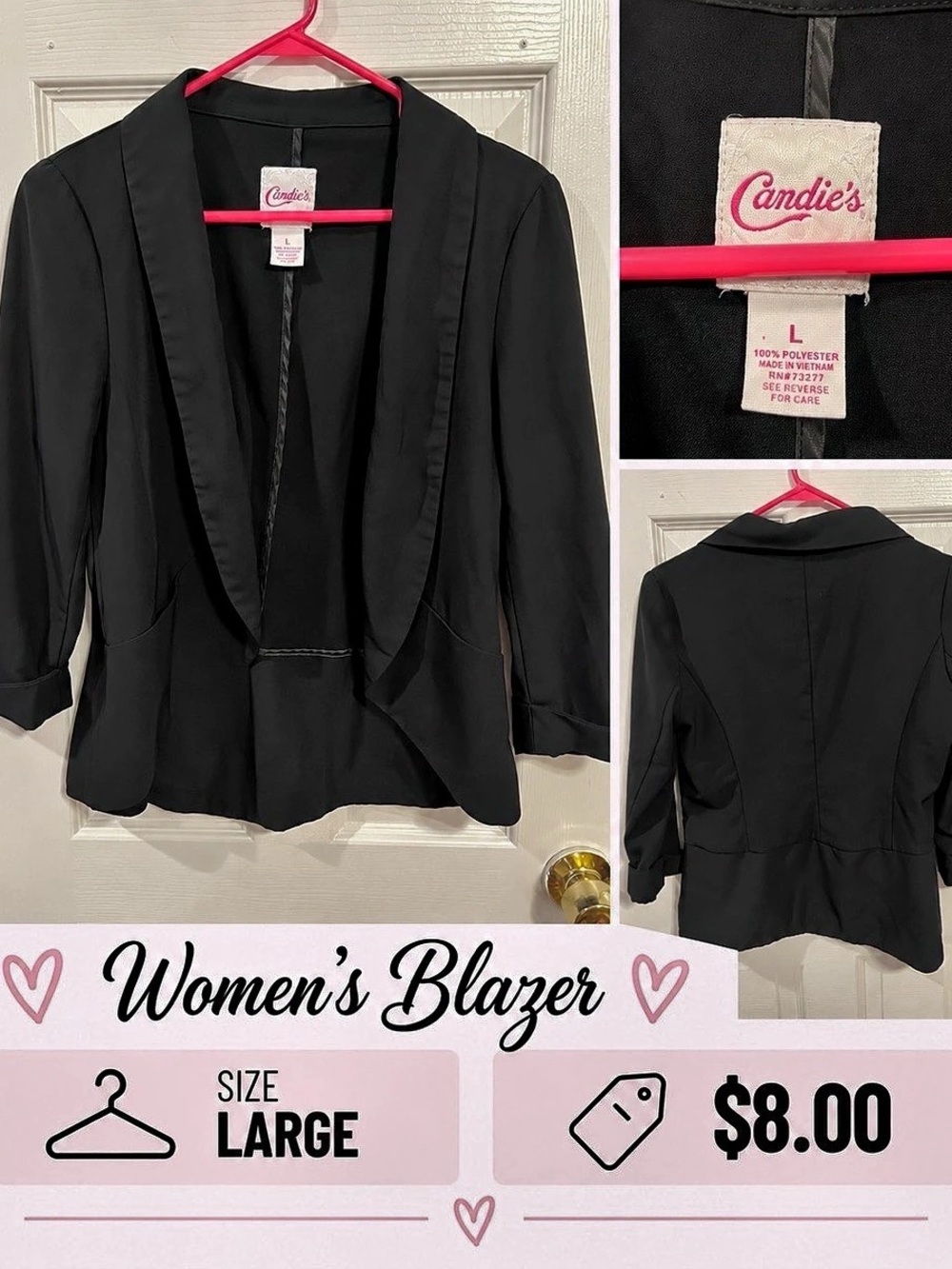 Candie's Women's Black Blazer Size Large